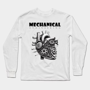 Mechanical Engineering - Heart [Black Text Version] Long Sleeve T-Shirt